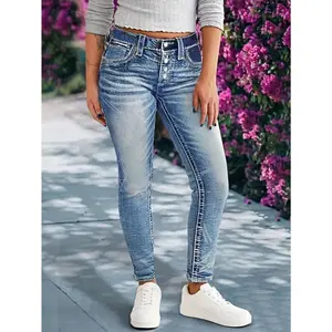 Fashion Jeans - Women's Jeans, Cross Order Style, Tight and Comfortable, Elastic Fabric, Suitable for petite Women