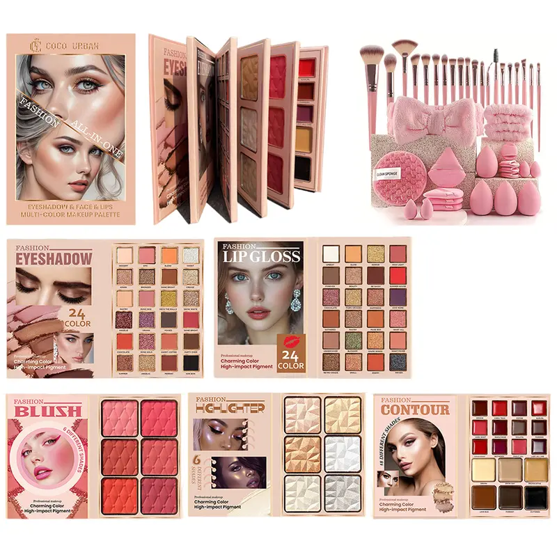 All-In-One Fashion Makeup Palette 78 Eyeshadows, Lip Glosses, Highlighters, Blush Contour - Vibrant Pigmented Formulas for Versatile Daily Glam Looks - Perfect Multi-Use Beauty Kit for TikTok Creators & Makeup Enthusiasts