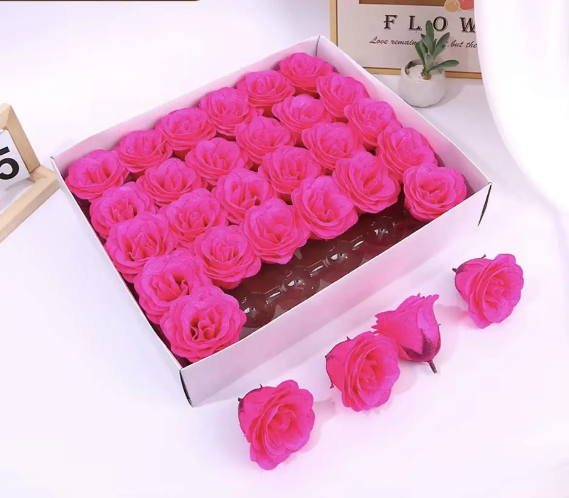 Rose Bouquet in Box - 30 Pieces of Artificial Flowers for Home Decor and Gifts For Florists