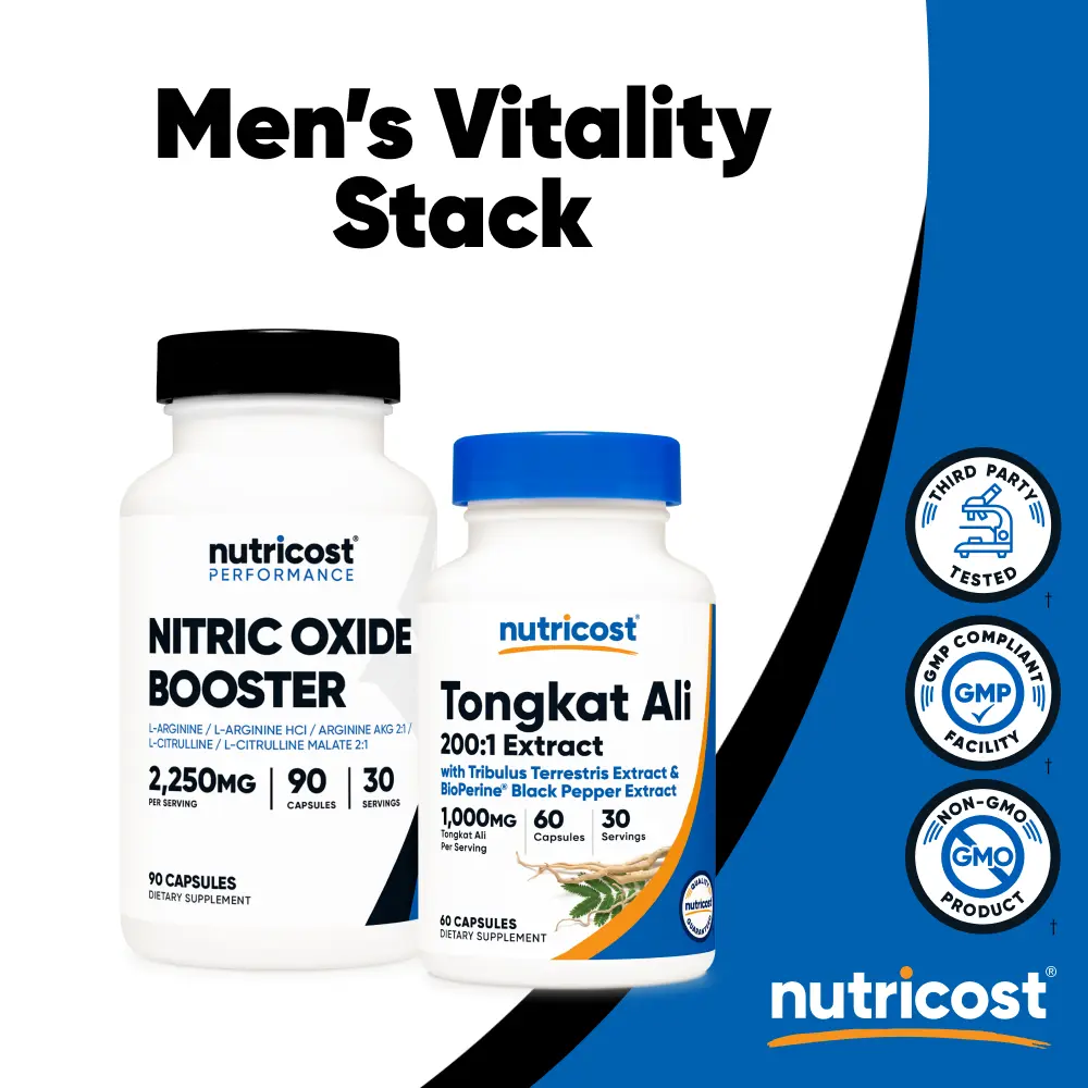 Men's Vitality Stack - Nitric Oxide Booster & Tongkat Ali Capsules -