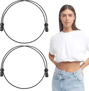 2PCS Adjustable Shirt Tuck Band for Women – Elastic Crop Bands for Sweaters, Shirts & Tops, Belly Leaking Style Tool, Comfortable & Stylish