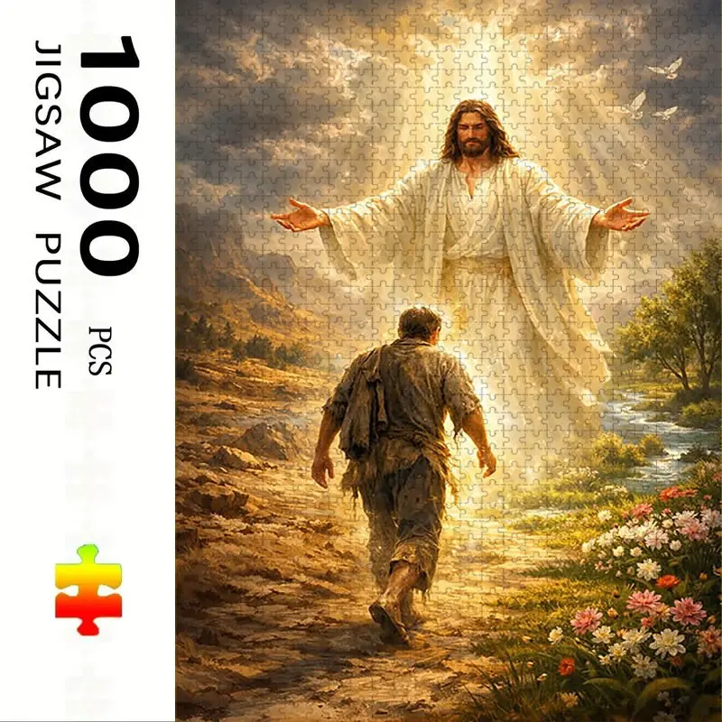1000 Piece Jesus Theme Jigsaw Puzzle, Creative Puzzle, Large Adult Family Interactive Toy, DIY Home Decor Brain Challenge, Holiday Scene, Perfect Gift