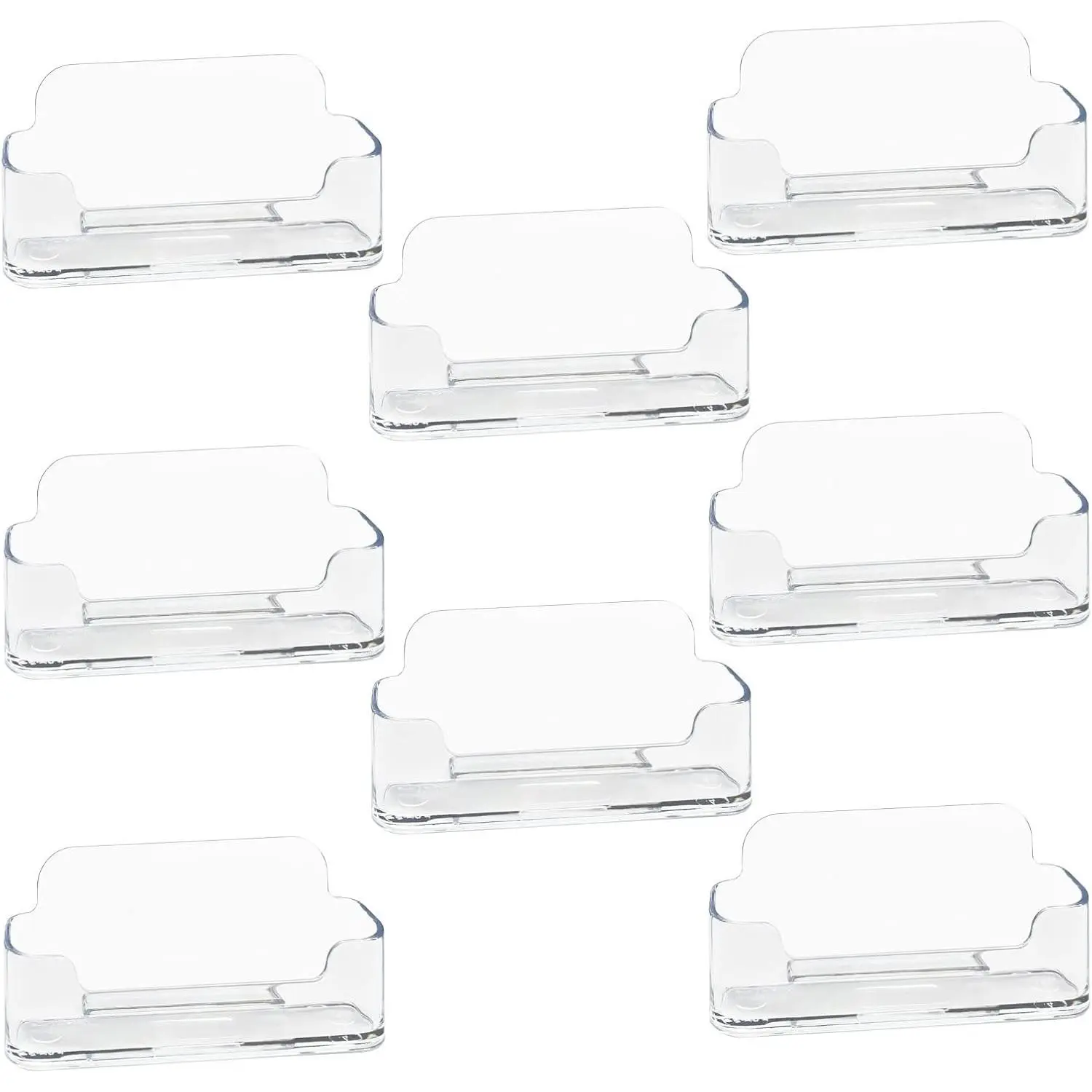 8 Pack  Business Card Holder for Desk, Clear Plastic Business Cards Display Holders Stand, Fits 30-50 Business Cards