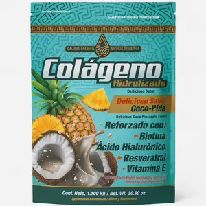 Colágeno Hidrolizado Coco-Piña 1.1 kg – Hydrolyzed Collagen with Biotin, Hyaluronic Acid, Resveratrol & Vitamin E – Delicious Coconut Pineapple Flavor – Beauty & Joint Support