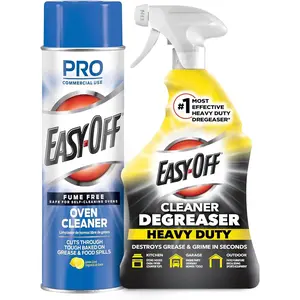 Bundle of Easy-Off Fume Free Oven Cleaner Spray, Lemon, 24oz, Removes Grease +  Heavy Duty Degreaser Cleaner Spray, 32 Ounce