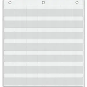 Classroom Calendar Pocket Chart for  Learning - 45 Pockets Monthly Calendar with Durable Fabric, Homeschool and Teacher Supplies,   Wall Decor, Only Chart (White)