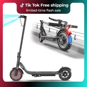 Electric Scooter - 8.5" Solid Tires, 350W Motor, Up to 19MPH& Miles Long-Range Portable Commuting Scooter for Adults with Double Braking System, App