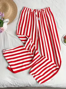 Striped Trendy Casual Wide Leg Pants, Casual Loose Pants, Comfortable and Stylish Bottoms for Everyday Wear, Perfect for Modern Fashion Enthusiasts