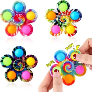 Fidget Spinner Bulk 4 Pack, Easter Basket Stuffers Sensory Pop Fidget Toys for Kids Adults, Fidget Spinners Anxiety Stress Relief, ADHD Autism Products for Girls Boys Birthday Gifts Classroom Prizes