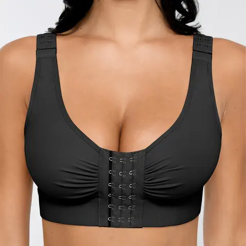 FeelinGirl WIRELESS  Bra for Women's Front Closure Wirefree Post Op Bra Comfort Fabric dealsforyoudays
