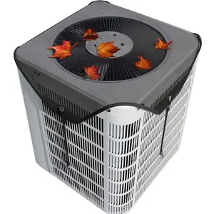 Waterproof Outdoor Air Conditioner Cover 26×26 Inch, Windproof Heavy Duty AC Unit Cover with Breathable Mesh, Universal Elastic Fabric (1 Pack)