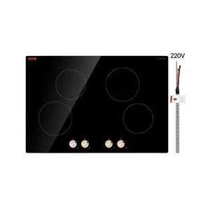 VEVOR Induction Cooktop, 6600W Electric Countertop Burner, 4 Burner Knob Control Stove, Built-in Induction Cooktop with 12 Temperature Settings, Glass Surface, Auto Shut-OffVEVOR Super Brand Day