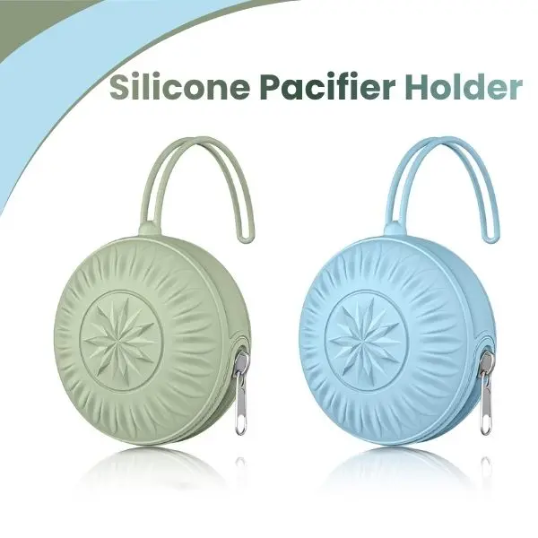2 Pack Silicone Pacifier Holder Case, BPA Free Baby Pacifier Holder, Portable Pacifier Pouch for Newborn, Infant, Diaper Bag & Travel