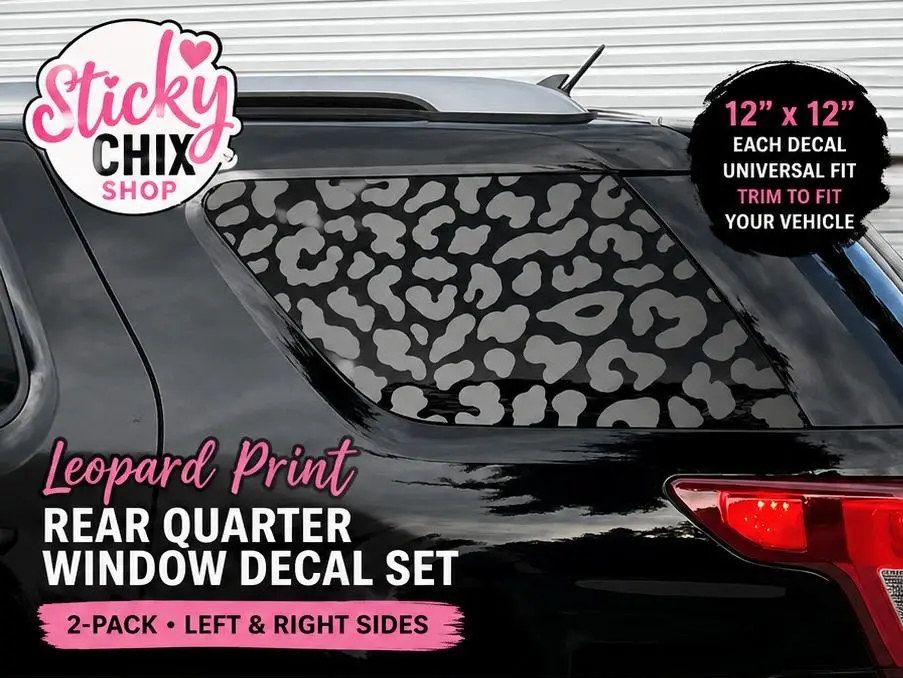 ANY DESIGN Rear Quarter Window Decal Set (2-Pack) | 12" x 12" Universal Car & SUV Window Graphics | Premium HTVRONT Vinyl