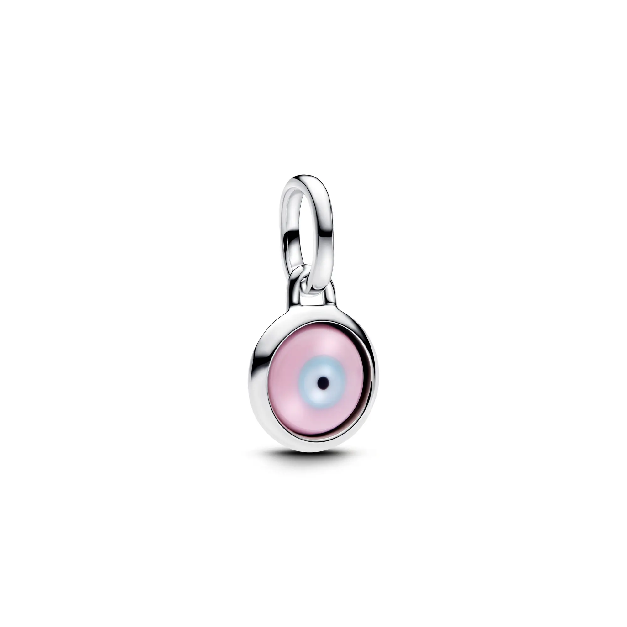 Pandora Engravable Evil Eye-Inspired Murano Glass Mini Dangle Charm, Sterling Silver 793693C00, Turquoise, Engraved Side, Symbol of Protection, Charms & Pendants
