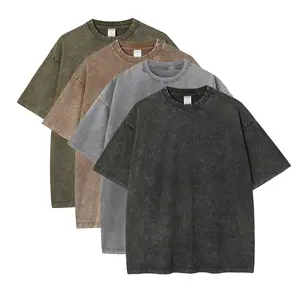 1/4 Pack Oversized Tshirts for Men Gym Vintage Heavyweight T Shirts Cotton Workout Acid Wash Baggy Tees