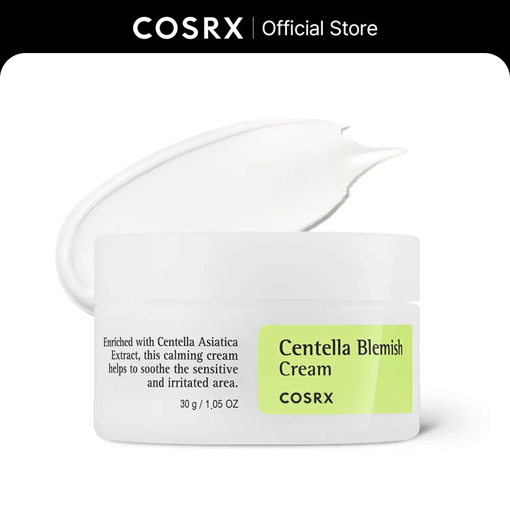 [COSRX Official] Centella Blemish Hydrating Moisturizer Cream (30g) - For Sensitive Skin Repair, Soothing Formula to Treat Post-Inflammatory Marks, Lighten Hyperpigmentation, Moisturizers