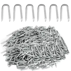 Wire , Fence Stapless, Steel U Nails for Fencing, U Shaped Wire Nails, Galvanized Barbed Wire Fencing  Fasteners for  Garden Barbed Chicken Wires Hardware (180)