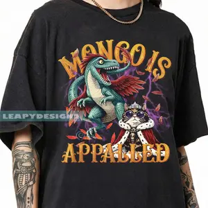 [ Sale Up To 40%]Comfort Colors® Mongo Is Appalled Dinosaur Cat Shirt, Vintage Bootleg Style Meme Tee