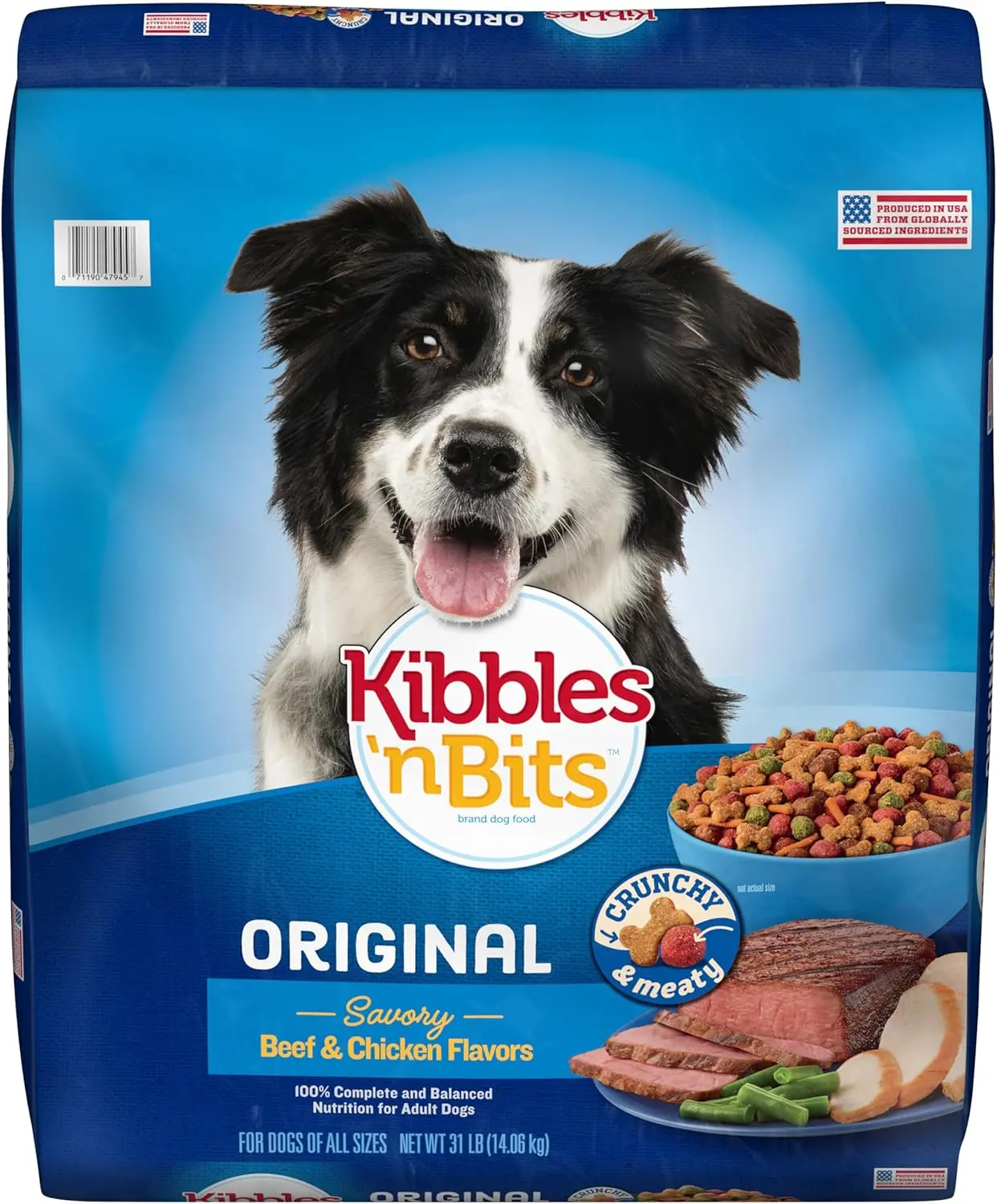Kibbles 'n Bits Original Savory Beef & Chicken Flavor Dry Dog Food, 31 lb Bag