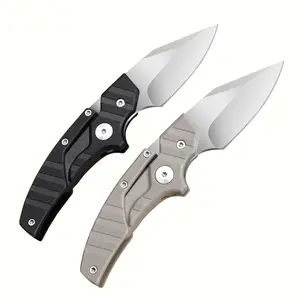 D2 steel blade High hardness folding knife,multifunctional outdoor folding knife, camping knife, portable and portable self-defense knife, EDC hunting&Fishing knife Survival Tools,Free leather storage knife sheath,Nice Gift