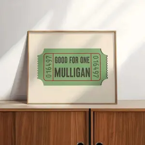 Golf Humor Home Decor Office Print For Golfer Art Gift For Golf Lover Mulligan Poster Ticket Print Trendy Wall Art
