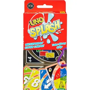 UNO Splash Card Game with Water-Resistant Plastic Cards