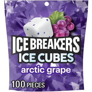 ICE BREAKERS Ice Cubes Arctic Grape Sugar Free Chewing Gum Pouch, 8.11 oz (100 Pieces)