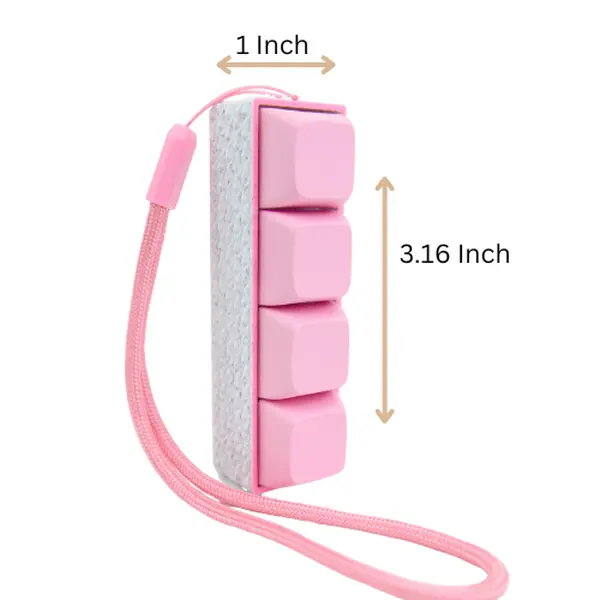 Picky Party Clicky Keychain Grey/Pink Textured Base you customize Tactile Switch