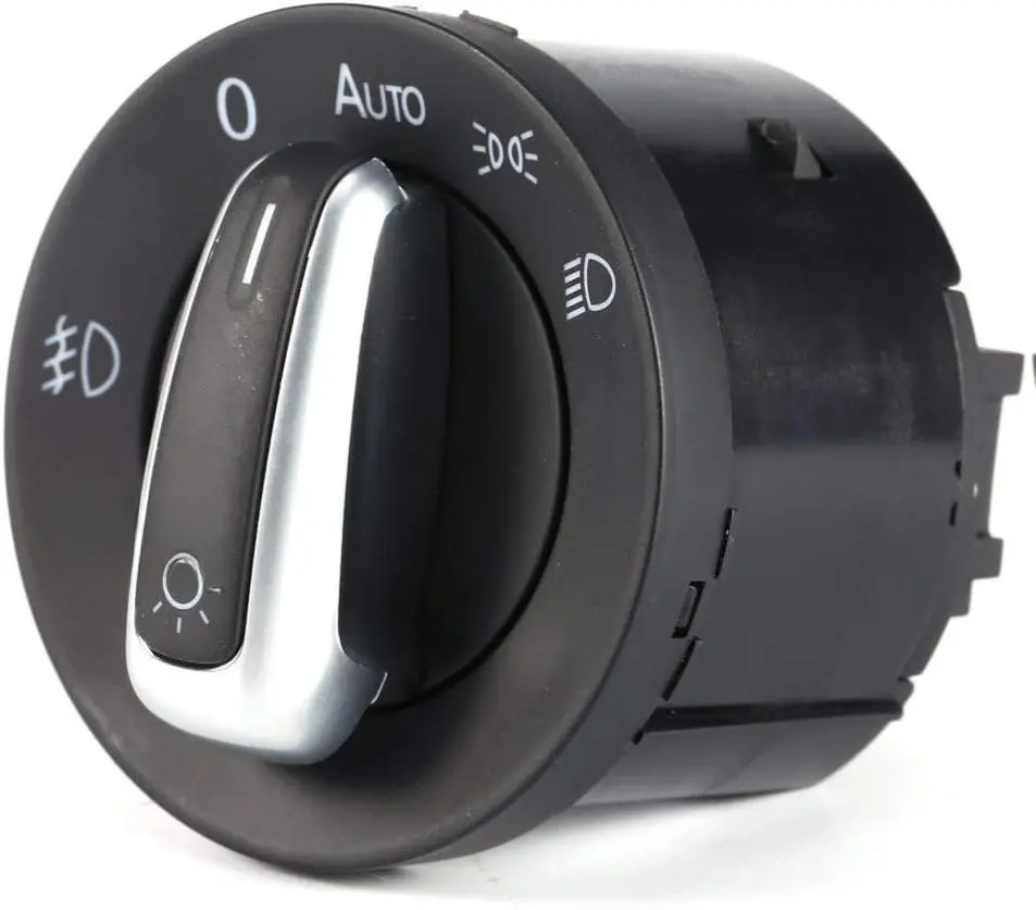 Chrome Euro AUTO Headlight Switch Contorl 5ND941431B for Golf Jetta MK5 / Golf Jetta MK6 / Passat B6 / Passat CC / 2005-2010 VW TIGUAN TOURAN / 2004-2011 Caddy / 2008-2011 VW Scirocco