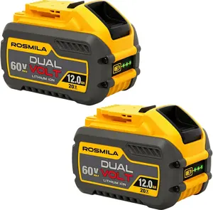 2Packs 12.0Ah Replacement for Dewalt 20V Battery Compatible with Dewalt 20V/60V lithium Battery DCB609 DCB606 DCB612 Series Power Tools Charger #fathersdaygift