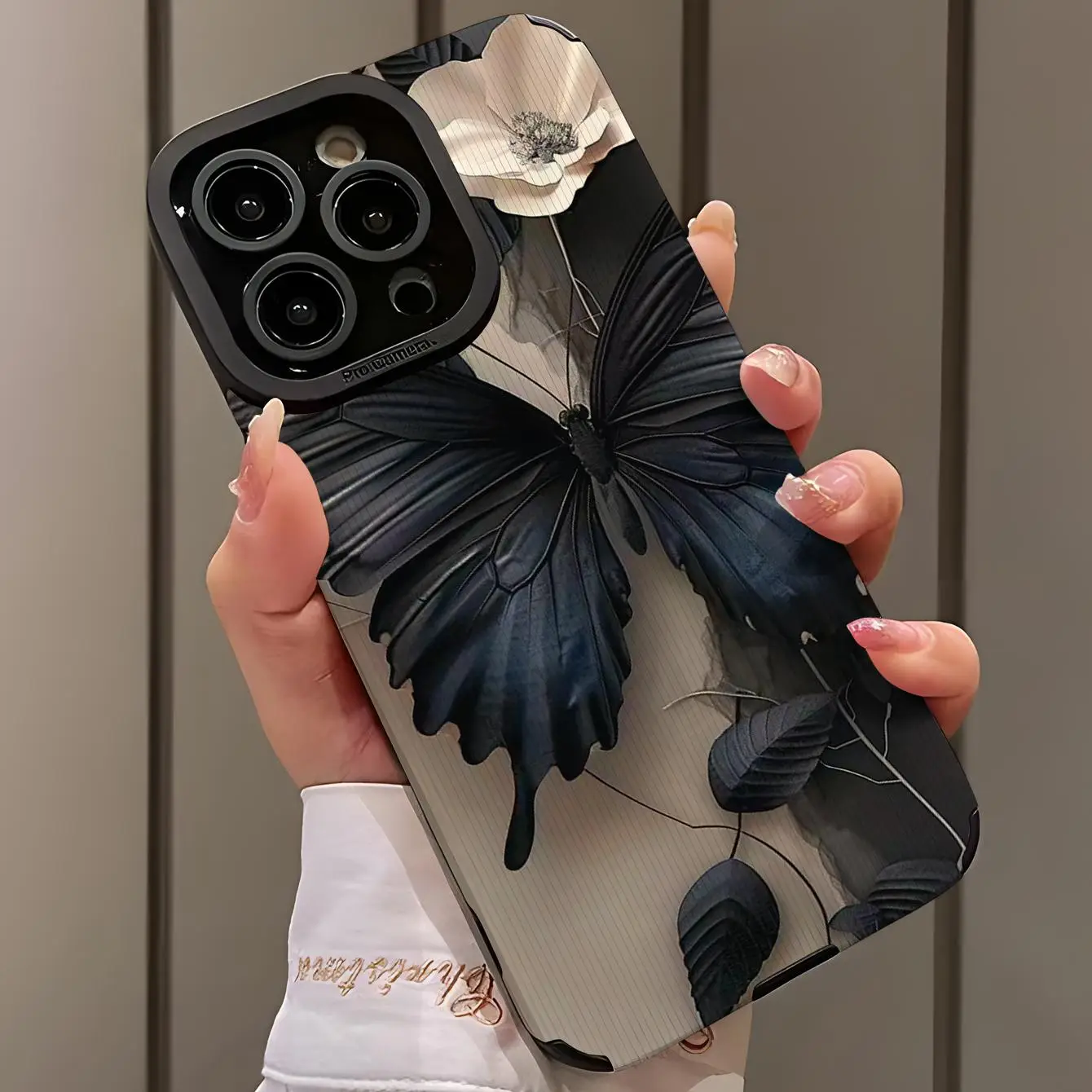 Butterfly & Flower Pattern Phone Case, Anti-drop Cellphone Protective Case, All-inclusive Shockproof Mobile Phone Cover for iPhone 7 8 11 12 13 14 15