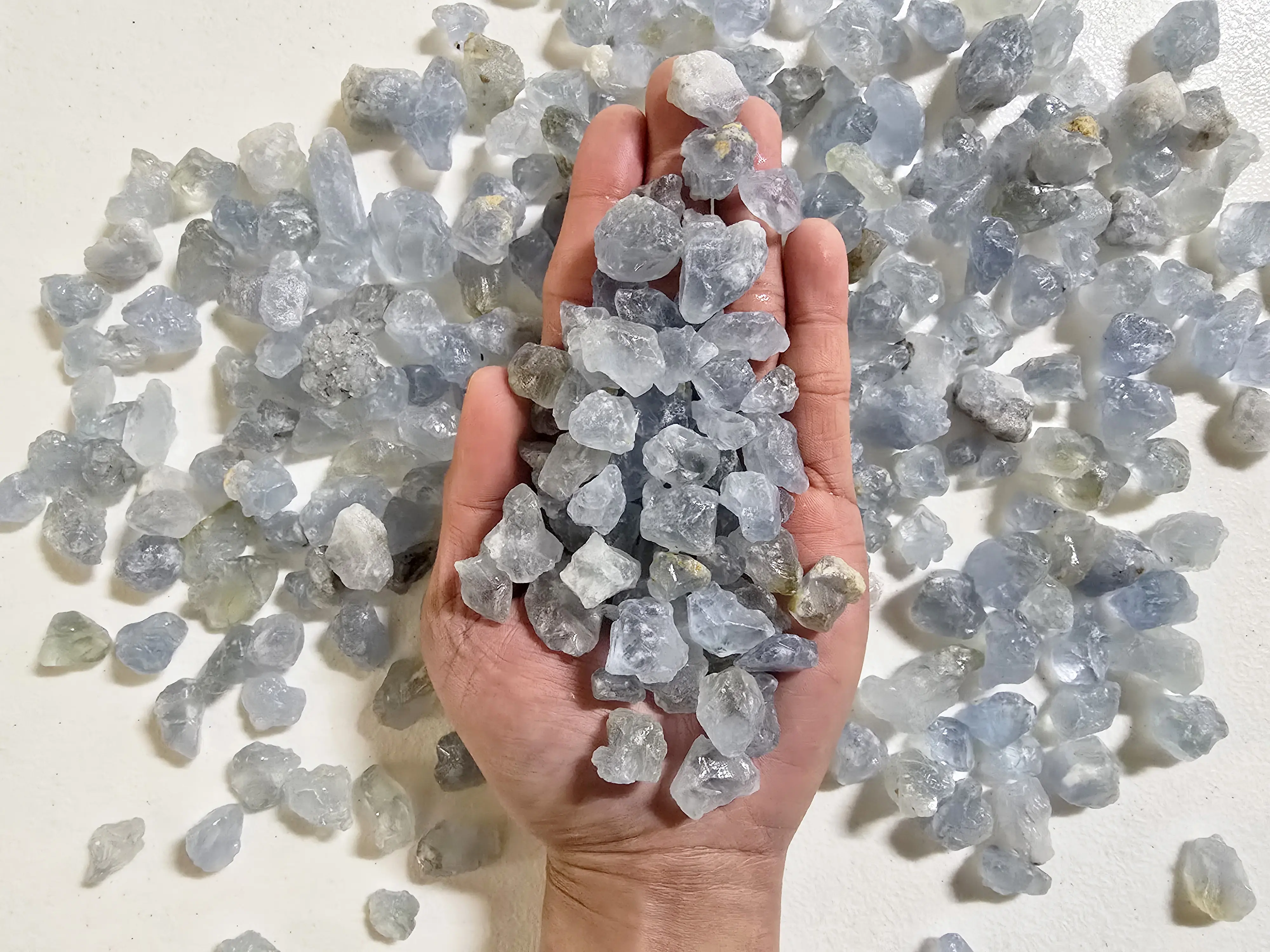 Raw Celestite Crystal Chips Natural Genuine Gemstone Wholesale Bulk