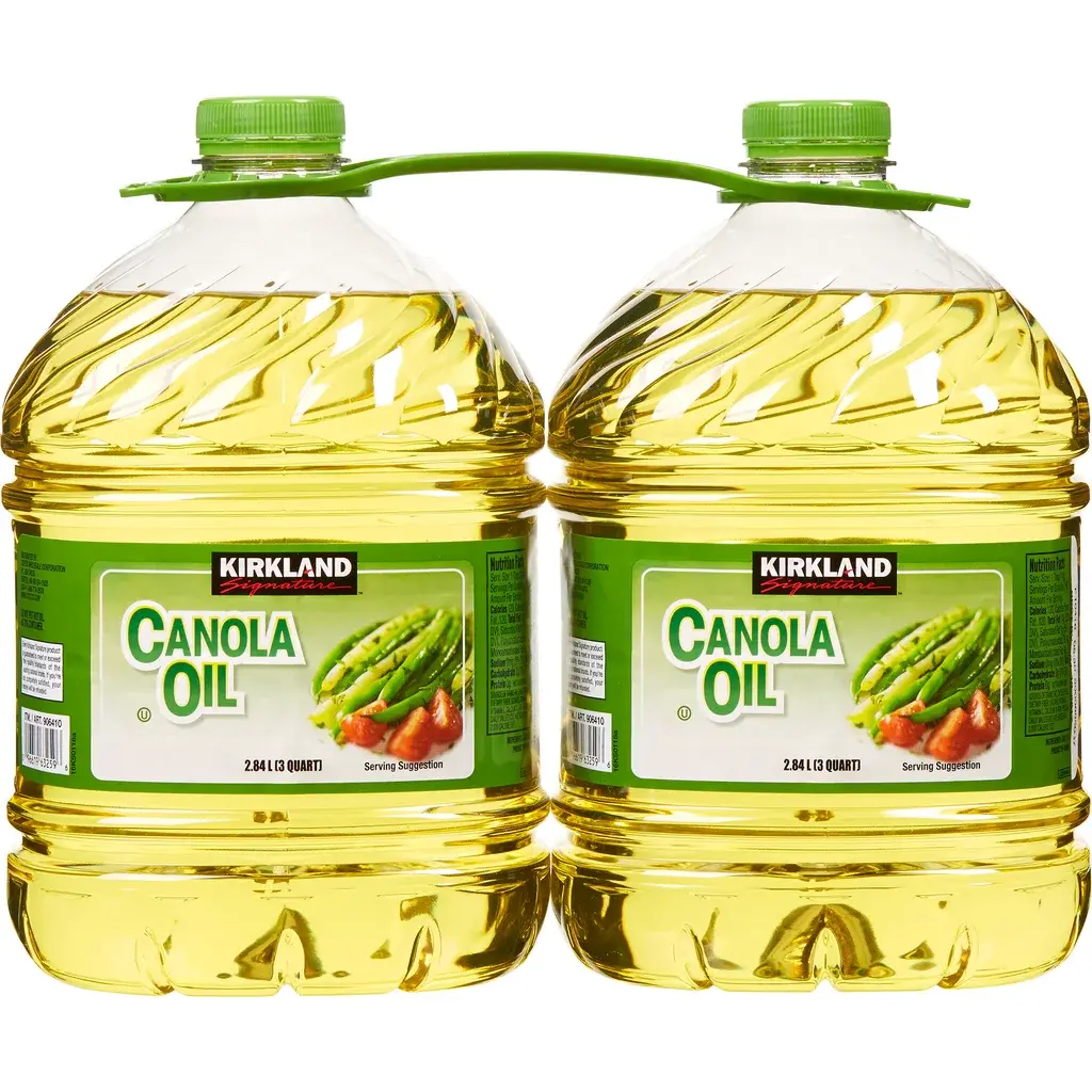 Kirkland Signature Canola (Rapeseed) Plant Oil, 2.84 L Bottle, 2-Count, Kosher Ambient Cupboard Staple for Adult Cooking Essentials