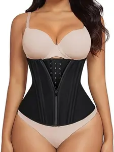 Women's Waist Trainer Corset Shapewear Tummy Control Sport Workout Cincher Body Shaper with Zipper Hooks Plus Size Breathable Fabric 15 Steel Bones Support waist trainer shapewear tummy control waist trainer