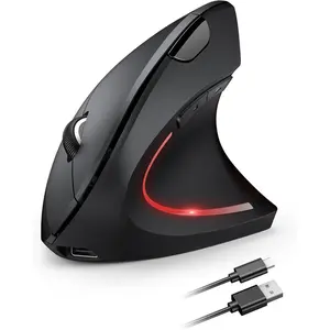 P-MUW09   Ergonomic Mouse Wireless, Rechargeable Mouse Wireless Silent for Carpal Tunnel Right Hand, 2.4GHz USB Vertical Mouse Wireless for Laptop, 5 Adjustable 4800 DPI, Computer, MacBook, Desktop