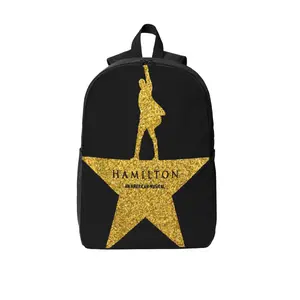 Gold Star-Patterned Backpack — A High-Capacity Casual Daypack; The Perfect Birthday Gift for Students, Travel Enthusiasts, and Broadway Fans.
