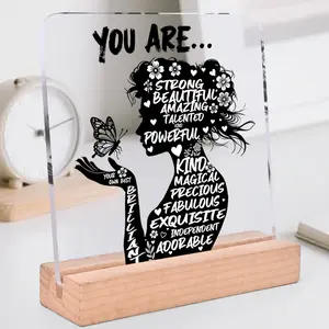 Inspiring acrylic desktop decoration, Acrylic Plaque Decor, positive verbal reminders, elegant and simple two-dimensional design, suitable for homes, offices, and cafes, the perfect gift choice, Home Decor Products