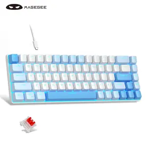 MageGee MK-BOX 60% Mechanical Keyboard, 68 Keys Compact Portable Gaming Keyboard with LED Backlight, Blue/Red/Brown Switch Options, Anti-Ghosting Mini Wired Keyboard for PC Mac Laptop, LED Backlit Keyboard