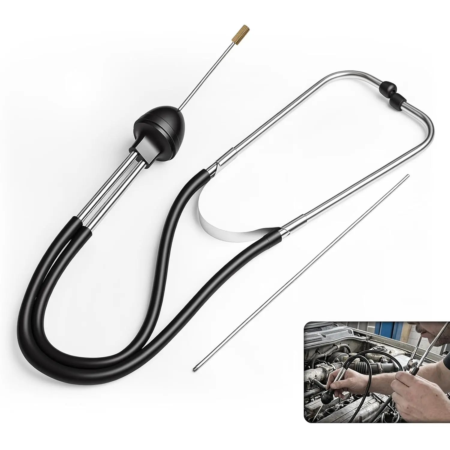 Mechanic Stethoscope Automotive Engine Noise Diagnostic Tool – Sound Detection & Fault Finder, Stop Guessing & Detect Problems Early, with Extension Probe for Car Truck Motorcycle