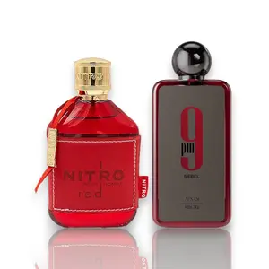 Valentines Bundle for HIM - Afnan - Dumont | 9 PM Rebel + Nitro Red | Eau De Parfum | Fragrance Set for Men | 100 ML Per Bottle