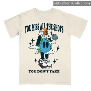 PE You Miss All The Shots Tee Planet Euphoria Shirt, Vintage Style 90s Retro Unisex Streetwear Tee , Retro Chic Tee