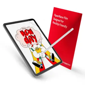 4-piece set of paper nano screen protectors suitable for iPad Air7/Air6 11 Inch/13 Inch/iPad A16 11th/10th/iPad Pro and iPad Air 11 M3 2025/M2 2024/iPad Air5/Air4 10.9Inch/iPad mini6/mini7【8.3】/【9.7】, frosted PET film, good pen pal, anti glare