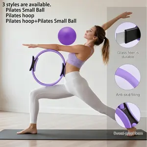 Mini Pilates Ball/stretching Ring Set, Yoga Fitness Tools for Core Training & Body Sculpting, Home Workout Equipment for Women, Workout Bands, Stretch Exercise Bands