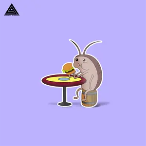 Burger Eating Roach Sticker || vinyl sticker, water bottle sticker, tumbler stickers, laptop decals, waterproof sticker, spongebob, funny, burger, roach, stickers Decor Decorative