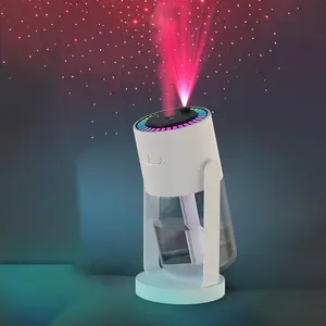 Portable USB Powered Humidifier Atmosphere Light, Quiet Cool Mist Air Humidifier with 7 Colors Starry Sky LED, Suitable for Home Baby Nursery & Plants, Car and Home Use