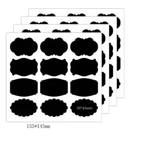 Reusable black labels, accompanied by a pen, are ideal for decorating parties, crafting, weddings, as well as organizing your home, kitchen, and office