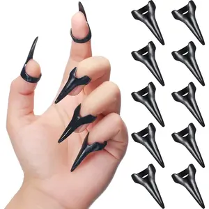12-Piece Retro Metal Finger Claw Rings Full Finger Set, Gothic Talon Nail Armor for Cosplay Costume Accessories, Halloween Accessories, Birthday Party Supplies