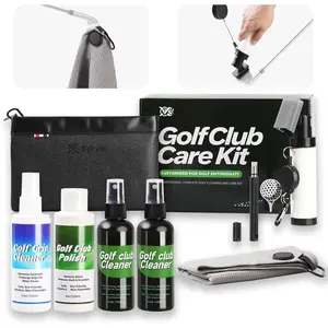 Pro Golf Club Care Kit  Cleaner, Polish, Brush, Groove Sharpener, Grip Cleaner,  Towel & Leather Bag  Restores Clubs, Removes Rust & , Renews Tackiness