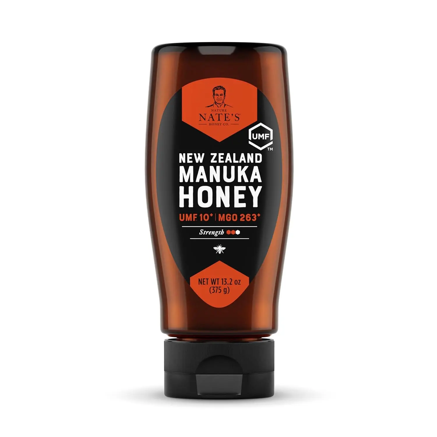 Nate's Raw Manuka Honey New Zealand MGO 263+ or 83+, UMF Certified 10+ or 5+ , 13.2 oz Squeeze Bottle